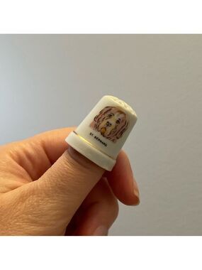 Vintage St. Bernard Dog Collectible Thimble